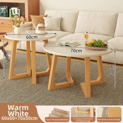 FWTDF | Small Household Luxury Round Wooden Leg Coffee Table
