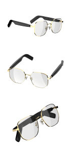 Kính Nghe Nhạc Không Dây Thông Minh SG-16 Pro TWS Điều Khiển Cảm Ứng Bluetooth Khung Kim Loại Pin 80+80mAh