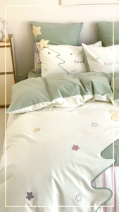 M.O.V. WISHING TREE | 100% SATEEN BRUSHED COTTON 1200 TC APPLIQUE EMBROIDERY | PILLOW CASE | DUVET COVER | FLAT SHEET