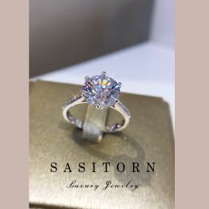 Sasitorn Jewelry แหวนเพชรชู 3 กะรัต เพชรเกรดดีที่สุด ใส่ออกงาน ใส่สลับแท้ ให้ของขวัญ ใช้งานเพชรแท้ ST091