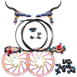 Bộ Phanh Đĩa Thủy Lực Xe Đạp ZOOM MTB Màu Cầu Vồng Dây Dẫn Ngoài/trong Phanh Trước Và Sau Dành Cho Xe Đạp Leo Núi