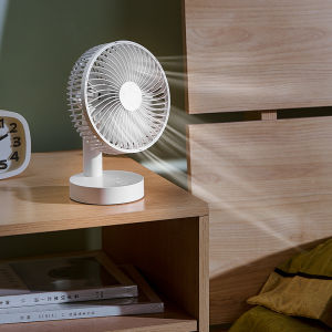 Small USB Rechargeable 8-Inch Oscillating Desktop Fan for Office Use Portable Tabletop Cooling Fan Quiet Brushless Motor