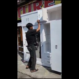 Lemari Baju Minimalis Jumbo 4 Pintu / Lemari Pakaian