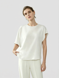 AMII | New Asymmetric Sleeve Silk Organza Blouse