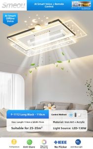 smeou | Smart Hidden Blade Ceiling Fan-Light