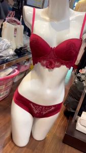 Bộ Đồ Lót Ngọc Trai Mút Mỏng Che Khuyết Điểm Quần Ngực & Phụ Kiện Lưng To - Phong Cách Châu Âu