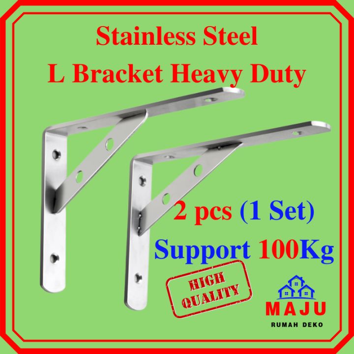 MAJU Stainless Steel 304 Heavy Duty L Bracket dinding diy wall mount ...