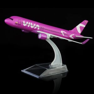 1/400 Scale 16cm Columbia Viva Air A320 Pink Metal Diecast Airplane Model Toy Kit with Stand for Collections Display or Gift