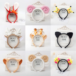 หมวกบันทึกสัตว์น่ารัก หูแมว ลายคอแพะ ลายหน้ากาก ผ้าปิดผมแบบสวม ลายหูกระต่าย ลายหน้ากากแกะ ลายคอวัว เครื่องประดับผม