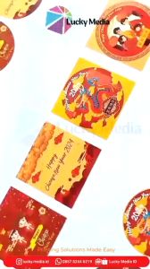 [10pcs] Sticker Toples Imlek CNY 2025 Kotak Chinese New Year Stiker Segel Kue Kering Cookies Seal