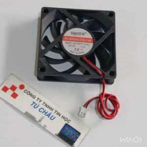 Quạt 7Cm dày 1.5Cm / Điện áp DC 12V loại 2 dây đầu 2 Pin (5.5mm x 4.0mm) NEW
