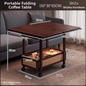 QIMUDAO | Folding Rotating Dual-use Coffee Table