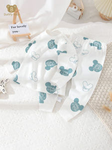 Pure Cotton Baby Underwear Set Spring Autumn Long Sleeve Boys Girls Childrens Sleepwear Comfortable Soft Cotton Clothes