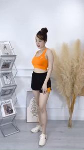 Đồ tập gym nữ Set đùi 2 lớp áo ba lỗ kèm mút tập gym aerobic chạy bộ đạp xe đi biển nữ chất vải thun lạnh co giãn 4 chiều tặng kèm mút Ng04