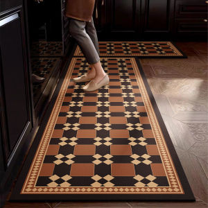 VIKAMA American retro kitchen mat Absorbent Algae Mud Sink Mat Non-Slip Anti-Fatigue Rug Quick Dry Kitchen Barrier Mold-Proof