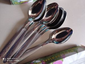 sendok makan stainless steel tebal motif bunga isi 1 lusin
