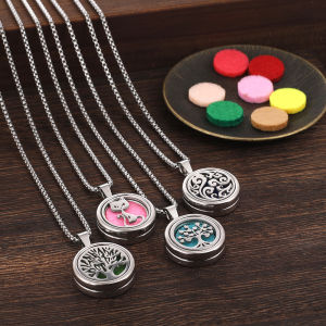 2025new Tree Of Life Aromatherapy Perfume Locket Fashion Essential Oil Diffuser Necklace For Women Pendant Jewelry Gift