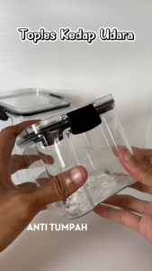 Toples Bening Kotak Plastik Penyimpanan Makanan Kedap Udara Snack Sereal Kue Kering / Toples Praktis Serbaguna