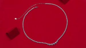 JIUZUAN 925 silver moissanite necklace 4mm casual fashion light luxury womens senior gift with certificate authentication