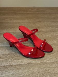 CAIZINI | Leather Open Toe Summer Slip-on Wedge Sandals
