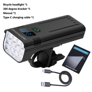 SHIZIWANGRI | 12 LEDs Bicycle Light Flashlight 10000mAh USB Rechargeable Cycling Lights Front Lamp 4 Light Modes MTB Bike Headlight