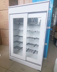 LEMARI SEPATU KACA 24 PASANG PINTU SLIDING GESER HUGA 425 [PARBUB]