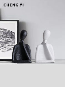 Modern Luxury Abstract Figure Thinker Ornament Home Decorations Living Room TV Cabinet Office Soft Decoration Creative Resin Sculpture