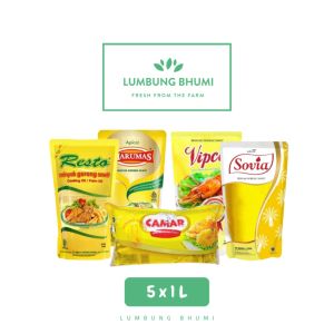 Minyak Goreng Kemasan 1 L Grosir 5 Pcs - Lumbung Bhumi