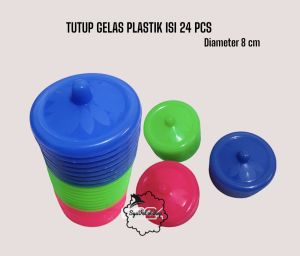 tutup gelas plastik isi 24 pcs