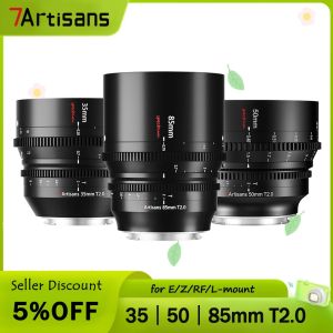 7artisans 35mm 50mm 85mm T2.0 Full Frame MF Large Aperture Cinema Lenses Professional Lens For Mirrorless Cameras