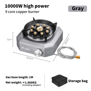 BISINNA Camping Gas Stove 10000W High Power Portable 9 Core Windproof Split Burner for Picnic BBQ Outdoor Cooking