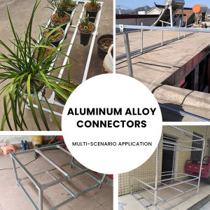 Biblio【Ready in Stock】 Aluminum alloy Square Tube Pipe Connector Tube Pipe Fitting Accessories with Screw 20x20mm