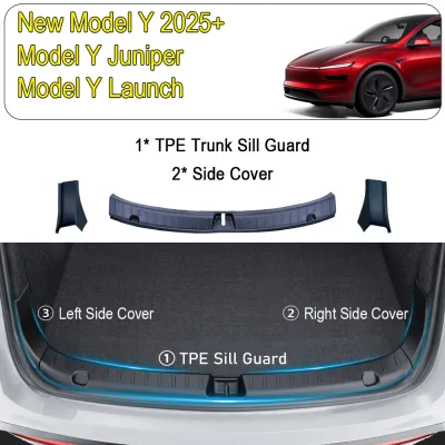 TPE Trunk Sill Plate Cover for Tesla Model Y Juniper Launch 2025 2026 Rear Bumper Guard Protector Scratch Protection Accessories