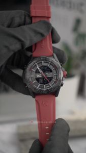 Jam Tangan Pria Alexandre Christie Digi AC 9370 MHRIPBARE Digital Analog Dial Red Rubber Strap