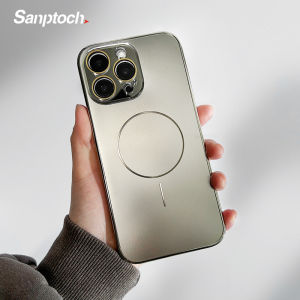 Sanptoch Cho Magsafe Sang Trọng Mờ vỏ điện thoại Cho iPhone 16/15/14/13 Pro Max Mạ Mềm cạnh Nhựa TPU + Từ Mờ Cứng Ốp lưng cho iPhone 16 Pro Max chống sốc dùng trong quân sự Vỏ bảo vệ