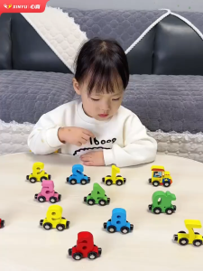 พร้อมส่ง รถไฟไม้แม่เหล็ก ตัวเลข ของเล่นเด็กเล็ก เด็กชาย เด็กหญิง ตัวอักษรไม้ ประกอบรถพ่วง บล็อกตัวต่อ ของเล่นไม้