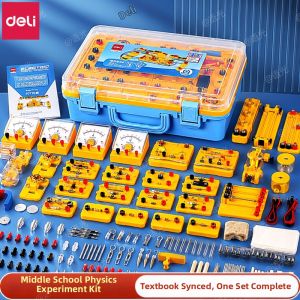 deli | Physics Experiment Kit For Electromagnetism Optics Mechanics Electronics Students Grade 8-9