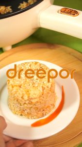 Dreepor Multifunction Electric Frying Pan 1000W with Steamer Large Capacity Electric Cooker Non Stick Cooker Hot Pot Electric Cooker Fried/Steamed/Fried/Boiled