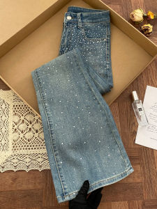 High Waist Slim Fit Micro Flared Jeans Womens Autumn Fashion 2025 New Style Cotton Elastic Bell Bottom Pants