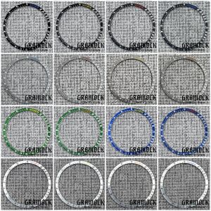 GRAMOCK Yellow Red Green Ring Flat Aluminium Bezel Insert 38.5*34mm Fit 40mm VK63 VK64 Watch Case Replacement Accessories Parts