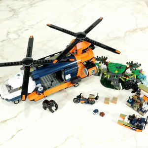 Bộ Khối Xây Dựng Căn Cứ Trực Thăng Trong Rừng Tương Thích Với Dòng Lego City - Bộ Đồ Chơi Máy Bay Thám Hiểm & Khỉ Đột Dành Cho Trẻ Em Quà Tặng