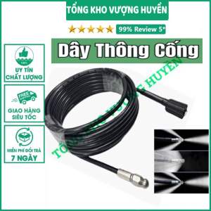 Dây thông tắc cống bằng áp lực nước- Béc 7 tia +Tặng Thêm Béc 4 Tia dây ren máy phổ thông ren 22mm