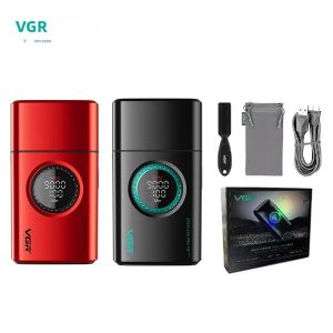 Máy Cạo Râu Điện Cao Cấp VGR Dành Cho Nam Lưỡi Dao Kép Ba Lớp Hợp Kim Màn Hình Kỹ Thuật Số LED Tốc Độ 9000 Vòng/phút Kèm Máy Tỉa Tóc V-378