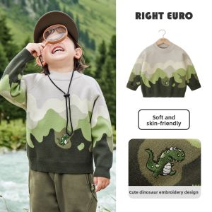 RightEuro Boys Knitted Sweater Half High Collar Spring Autumn Style Baby Clothing Childrens Fashionable Long Sleeve Top