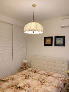 French Bedroom Chandelier Silent Style Fabric Restaurant Hanging Line Lamp American Retro Room Lamp Middle and Ancient Study Master Bedroom Lamp