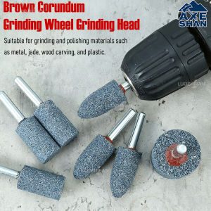 4 PCS Brown Corundum Grinding Wheel Set 6mm 1/4” Shank Abrade Head for Metal Wood Polishing Rust Removal Power Tool Accessories