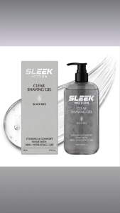 Dorco Sleek Motion Clear Shaving Gel Black Rice 300ml Korean Mens Moisturizing Soothing Post Shave Gel