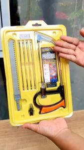 MAGIC SAW GERGAJI BESI GERGAJI KAYU GERGAJI PIPA/Gergaji Mini / Gergaji Ukir Kerajinan Serbaguna Gagang Pipa Besi Magic Saw Gergaji Tangan Manual Set 8 in 1 Multifungsi 3 Way Blade Gergaji Potong Kayu Besi Pipa Paralon Pvc Plastik 3in1 Model Nankai RMP