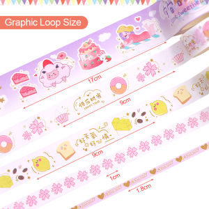5 Rolls Cute Girl Washi Tape Set Kawaii Romantic Scrapbook Decorative Masking Tape Journal Planner DIY Craft Stickers 0.5 1 1.5
