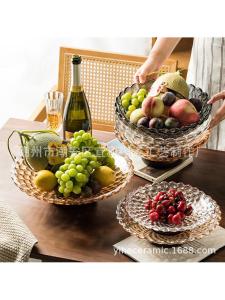 MOLORE | Elevated Chinese Style Wooden Glass Fruit Plate